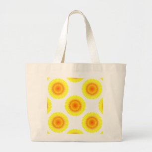 Custom Sunflower Pattern Large Tote Bag
