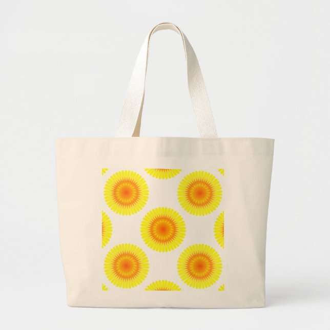 Custom Sunflower Pattern Large Tote Bag (Front)