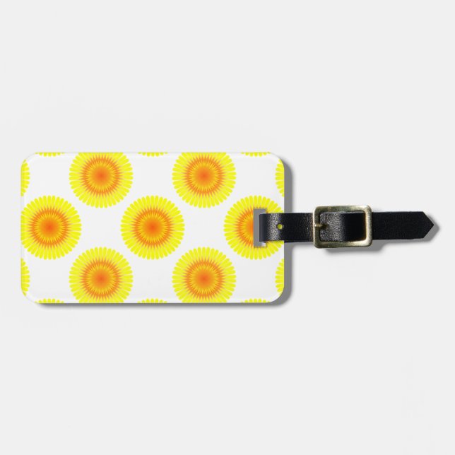 Custom Sunflower Pattern Luggage Tag (Front Horizontal)