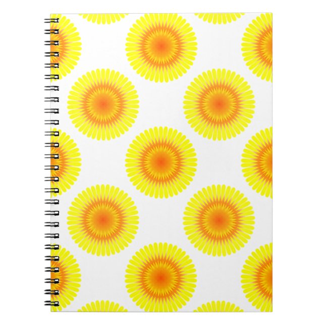 Custom Sunflower Pattern Notebook (Front)