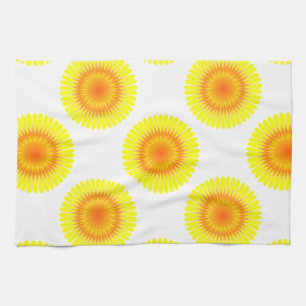 Custom Sunflower Pattern Tea Towel
