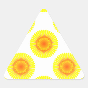 Custom Sunflower Pattern Triangle Sticker