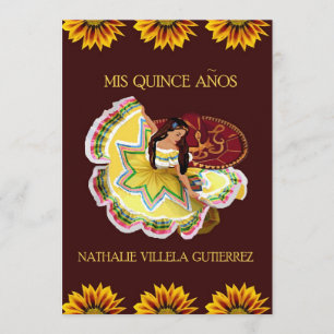 Custom Sunflower Quinceanera Invitations