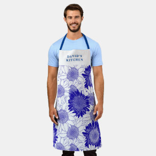 Custom Sunflowers Blue Apron