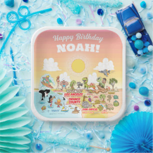 Custom Sunny SoCal Paper Plate