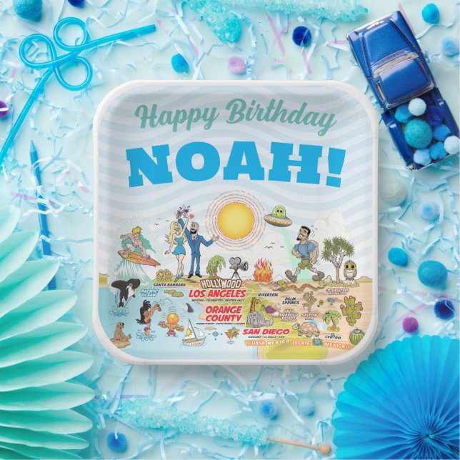 Custom Sunny SoCal Paper Plate (Party)