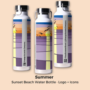 Custom Sunset Design · Event & Social Connect Water Bottle