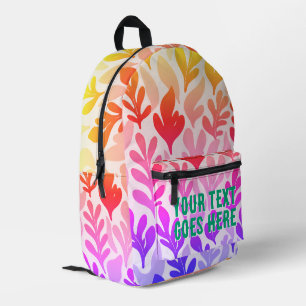 custom sunset leaf ombre colourful your text here printed backpack