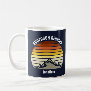 Custom Sunset Mountain Family Reunion Monogram Coffee Mug