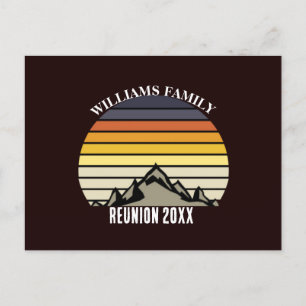 Custom Sunset Mountain Family Reunion Party  Postcard
