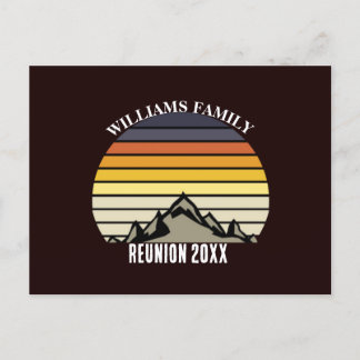 Custom Sunset Mountain Family Reunion Party  Postcard