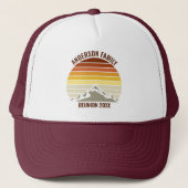 Custom Sunset Mountain Family Reunion Vintage Trucker Hat (Front)