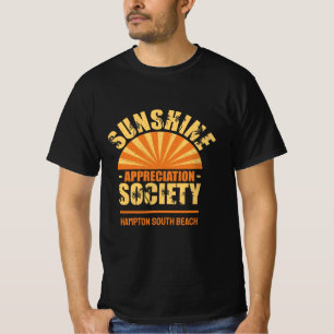 Custom Sunshine Society Summer Beach Black T Shirt