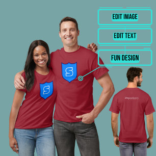 Custom Superhero Blue Shield Geek Tee
