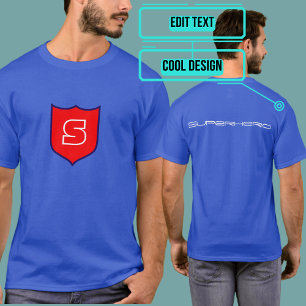 Custom Superhero Red Shield Geek Tee
