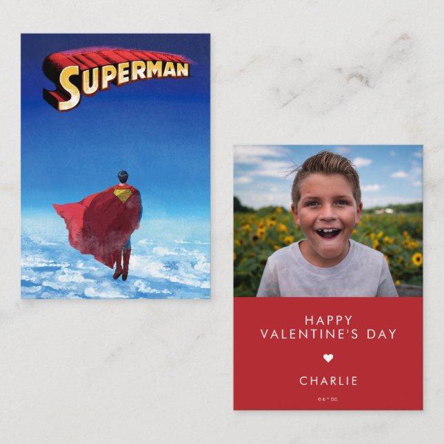 Custom Superman Photo Valentine Card (Front/Back)