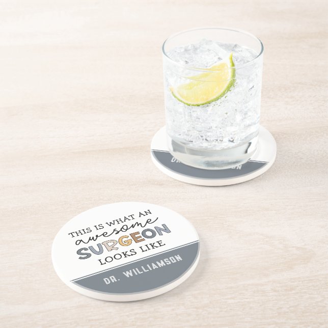 Custom Surgeon Funny Awesome Surgeon Gift Coaster (Side)
