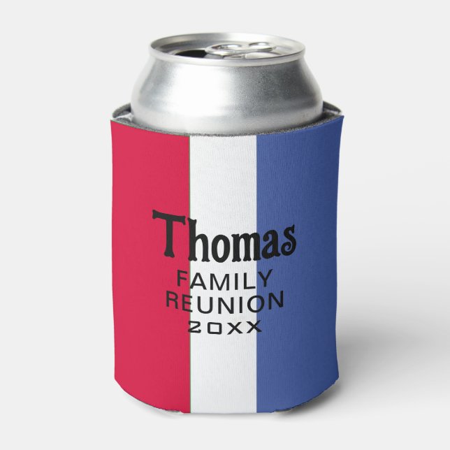 Custom Surname Name Reunion Can Cooler (Can Front)