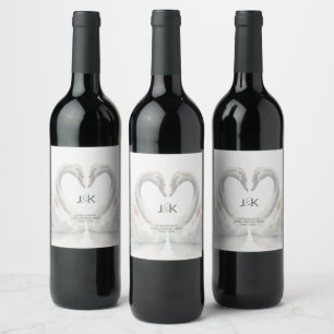 Custom Swan Wedding Wine Label