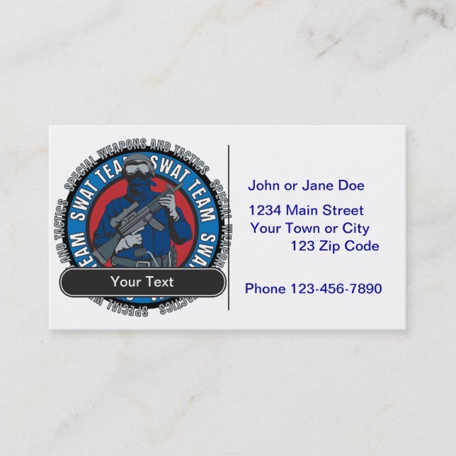 Custom SWAT Team Business Card (Front)