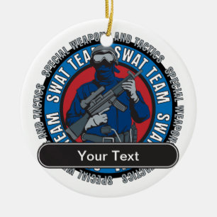 Custom SWAT Team Ceramic Tree Decoration