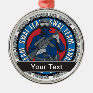 Custom SWAT Team Metal Tree Decoration
