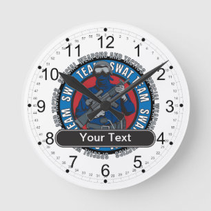 Custom SWAT Team Round Clock