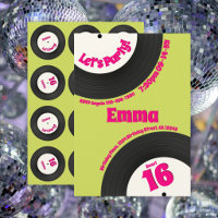 Custom Sweet 16 Birthday Colourful Retro Record