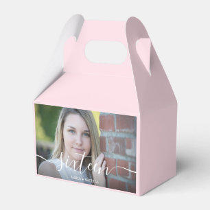 Custom Sweet 16 Pink Photo Favour Box