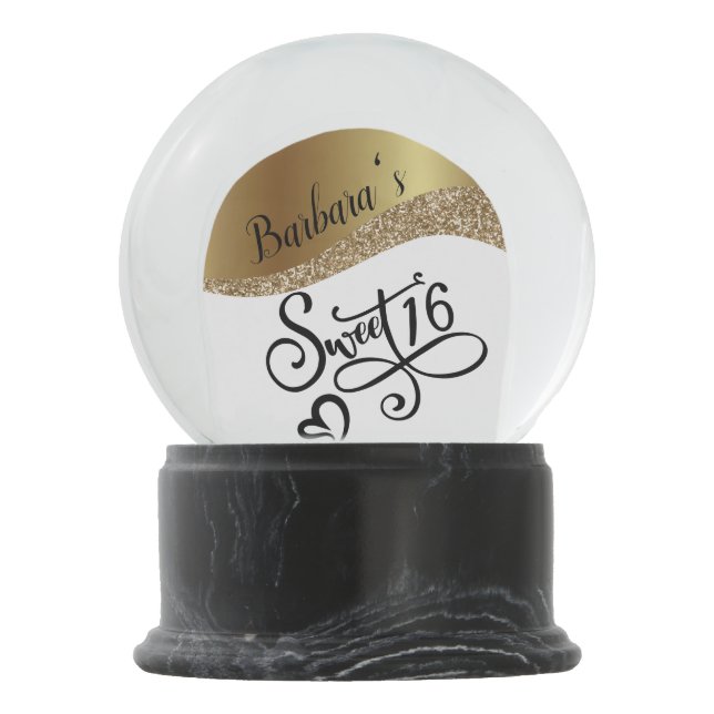 Custom Sweet 16 Snow Globe (Back)