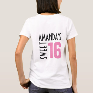 Custom Sweet 16 T Shirt   Party Favour