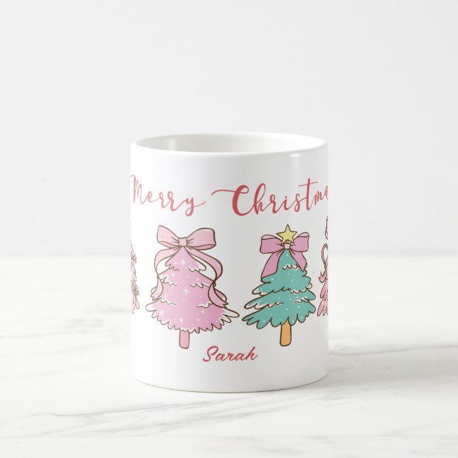 Custom Sweet Aesthetic Girly Hand Drawn Christmas  Coffee Mug (Center)