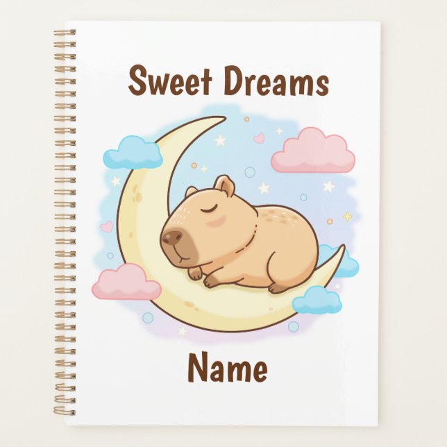 Custom Sweet Dreams Capybara Planner (Front)