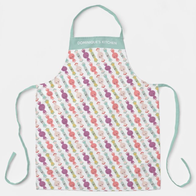 Custom Sweet Kawaii Candy All-Over Print Apron (Front)