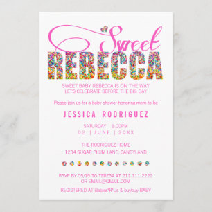 CUSTOM Sweet Rebecca CANDY Baby Shower Invitation