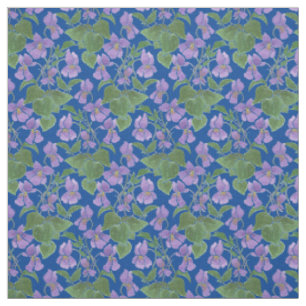 Custom Sweet Violets Repeat Pattern Floral Fabric