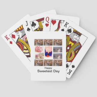 Custom Sweetest Day 11 Photo Collage Playing Cards