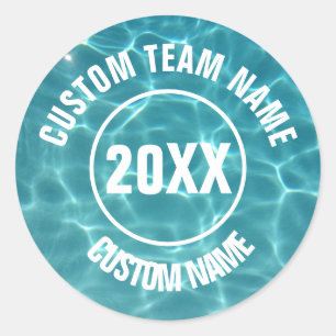 Custom swim team  classic round sticker
