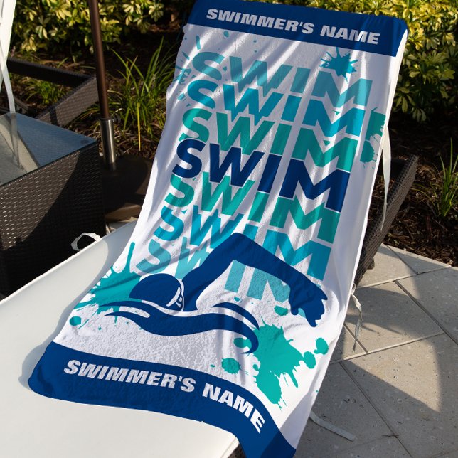Custom Swim Team Towel Swim Athlete's Beach Towel (Creator Uploaded)
