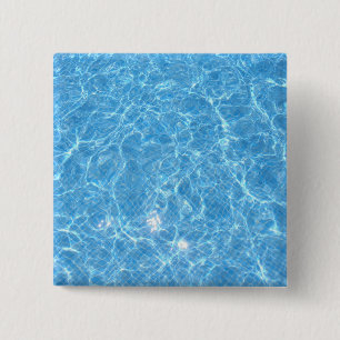 Custom Swimming Pool Blue Water Blank Template 15 Cm Square Badge