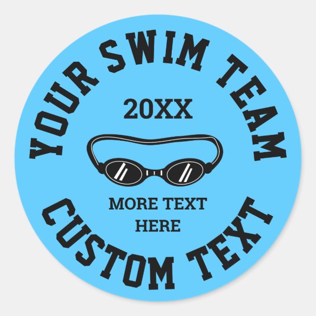 Custom swimming team sticker & seals for swimmers (Front)