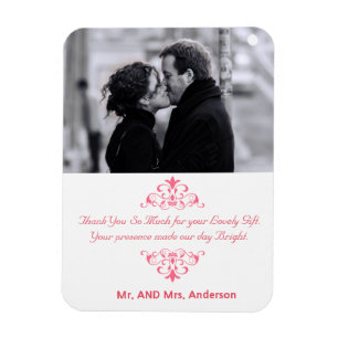 Custom Swirls Wedding Favour Thank You Photo Magne Magnet