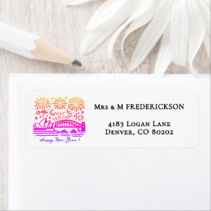 Custom Sydney Fireworks New Year 2027 Return Address Label