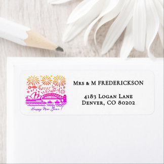 Custom Sydney Fireworks New Year 2027 Return Address Label