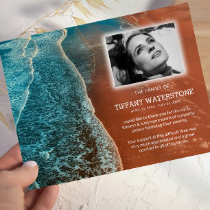 Custom Sympathy Beach Funeral Thank You Card