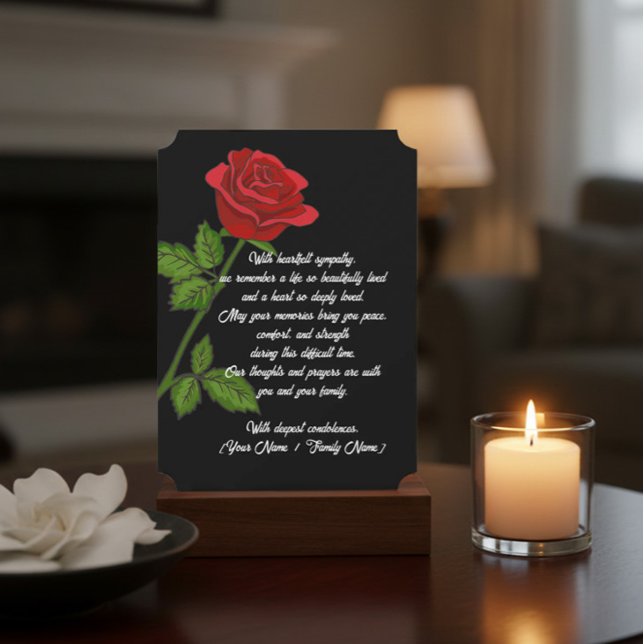 Custom Sympathy Card with a Red Rose (Creator Uploaded)