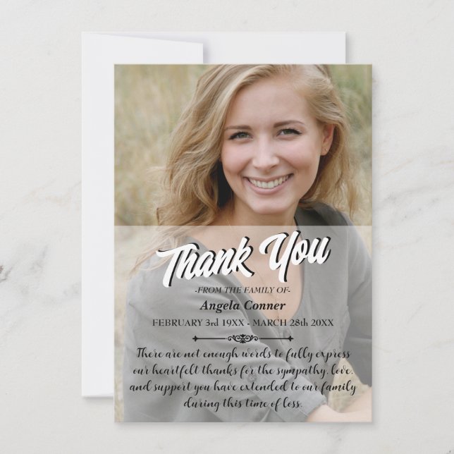 Custom Sympathy Thank You Card (Front)