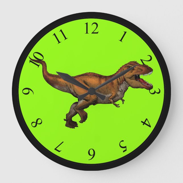 Custom T-Rex Kids Wall Clock (Front)