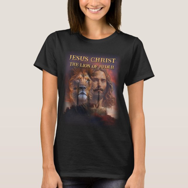 Custom T-Shirt Jesus Christ The Lion Of Judah (Front)