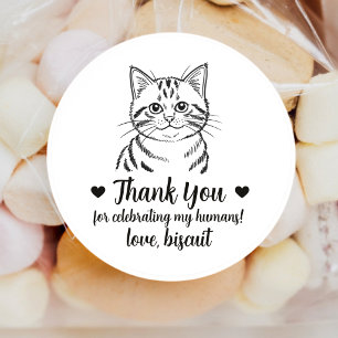 Custom Tabby Cat Wedding Favour Stickers